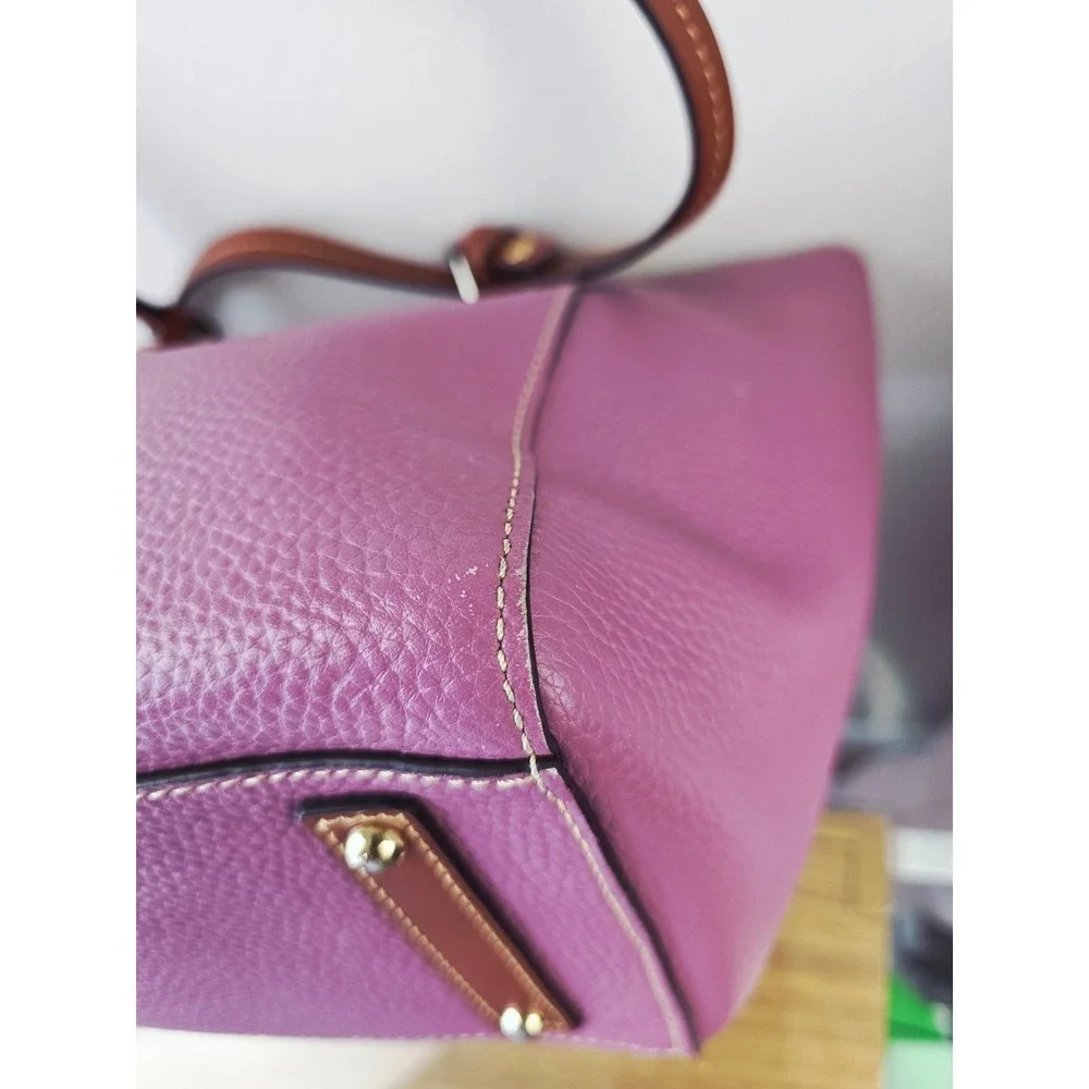 Dooney & Bourke Maxine Tote Pebble Leather Tote Orchid Purple Pink Zip Top Bag